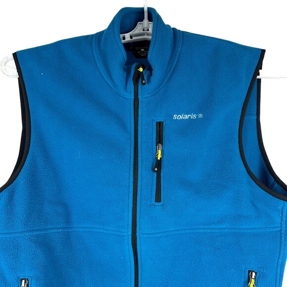 Solaris Blue Fleece Full Zip Vest XL Lightweight Polyester Outdoor Wear Pockets - Picture 2 of 6